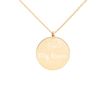 Load image into Gallery viewer, My Queen Nicana Engraved Silver Disc Necklace
