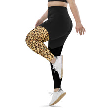 将图片加载到图库查看器，Nicans Leopard/Blk Sports Leggings
