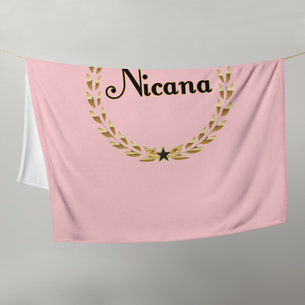 Nicana Signature Throw Blanket- Pink