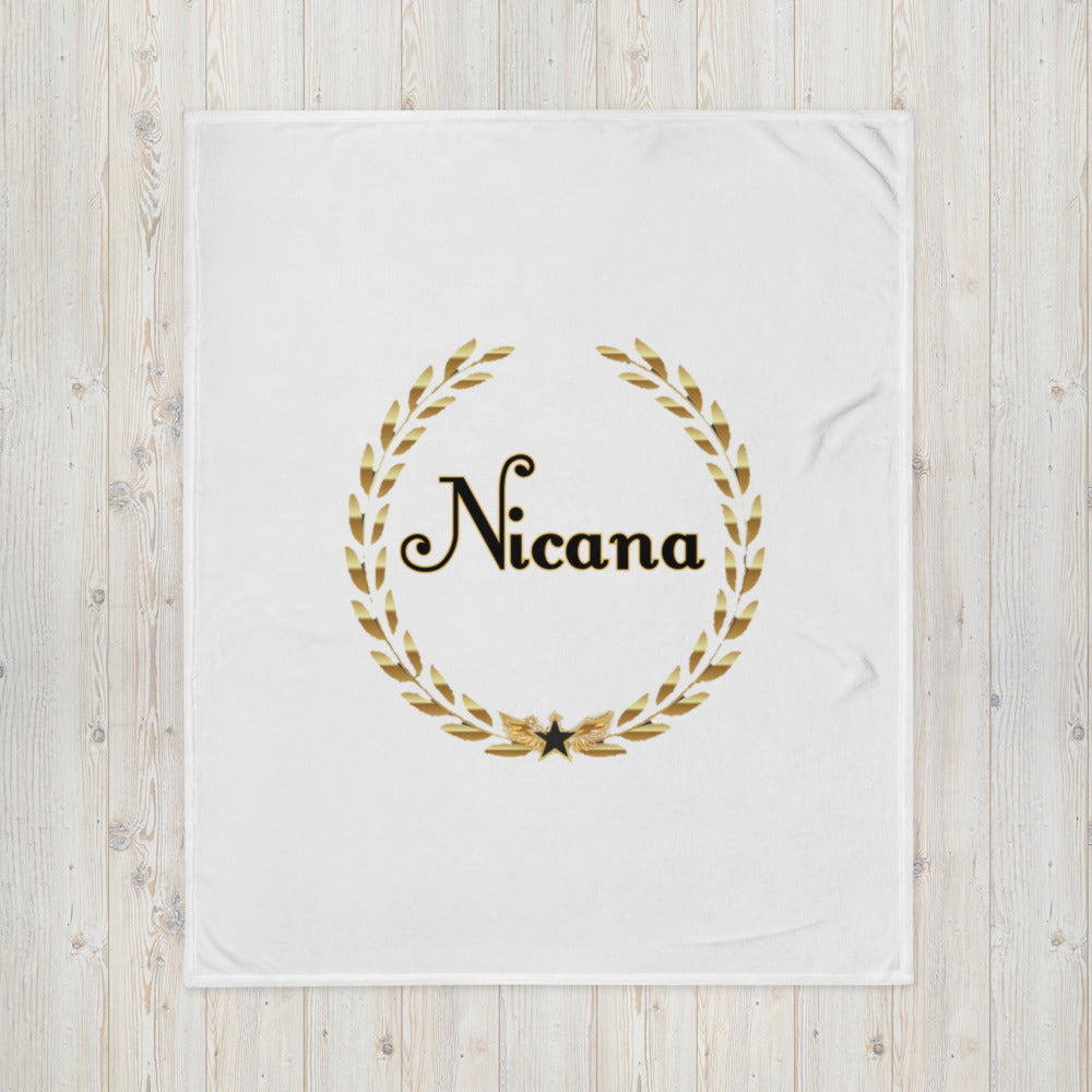 Nicana Signature Throw Blanket- White