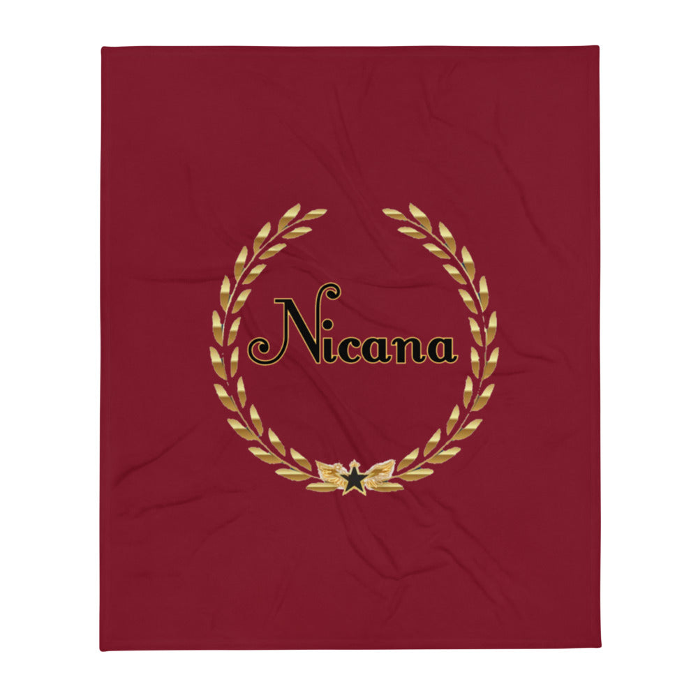 Nicana Signature Throw Blanket- Crimson