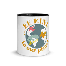 Load image into Gallery viewer, Be Kind to Our Planet Mug with Color Inside
