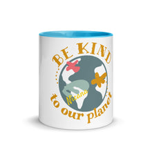 Load image into Gallery viewer, Be Kind to Our Planet Mug with Color Inside
