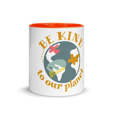 Load image into Gallery viewer, Be Kind to Our Planet Mug with Color Inside
