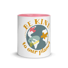 Load image into Gallery viewer, Be Kind to Our Planet Mug with Color Inside
