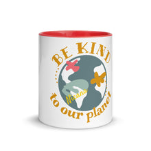 Load image into Gallery viewer, Be Kind to Our Planet Mug with Color Inside
