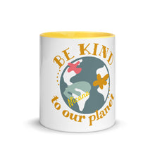 Load image into Gallery viewer, Be Kind to Our Planet Mug with Color Inside
