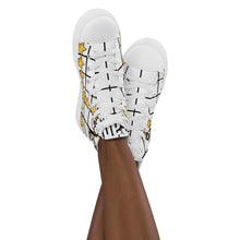 Charger l&#39;image dans la galerie, Nicana Stripes  Women’s high top B/W canvas shoes
